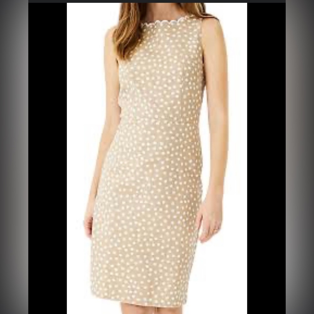 NWT Ann Taylor dotted scallop neck dress 8